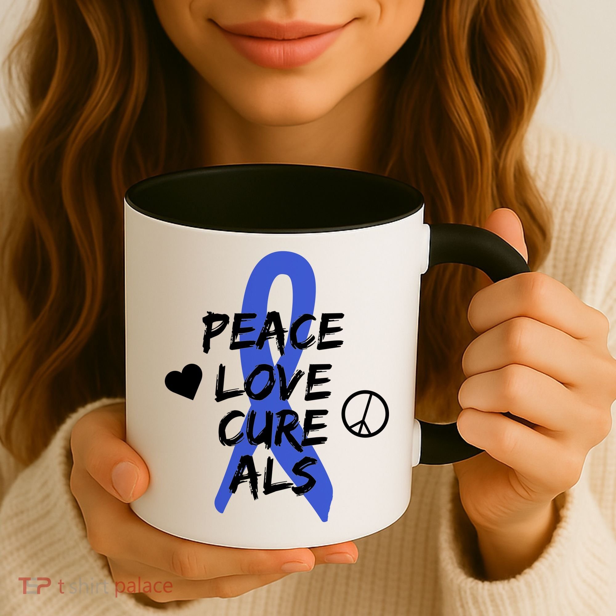 Peace Love Cure ALS Awareness Coffee Mug