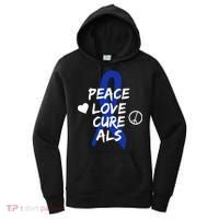 Peace Love Cure ALS Awareness Women's Hoodie thumb 0