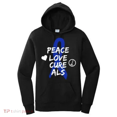 Peace Love Cure ALS Awareness Women's Hoodie