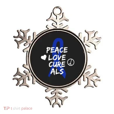 Peace Love Cure ALS Awareness Ornament