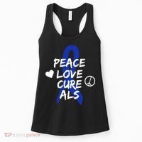 Peace Love Cure ALS Awareness Women's Tank Top thumb 0