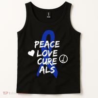 Peace Love Cure ALS Awareness Tank Top thumb 2