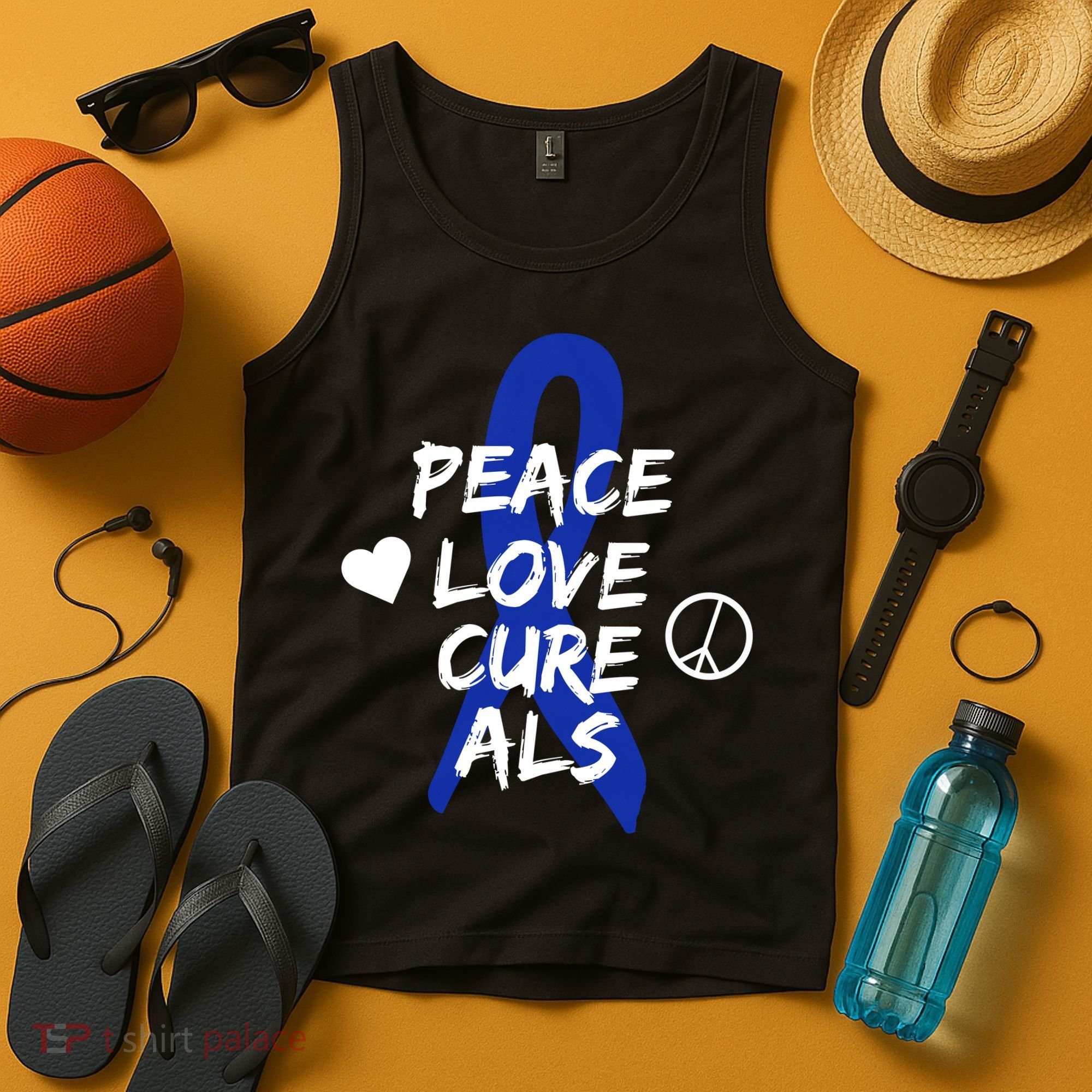 Peace Love Cure ALS Awareness Tank Top