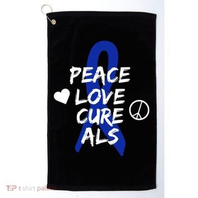 Peace Love Cure ALS Awareness Golf Towel