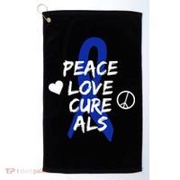 Peace Love Cure ALS Awareness Golf Towel thumb 0