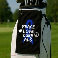 Peace Love Cure ALS Awareness Golf Towel thumb 2