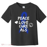 Peace Love Cure ALS Awareness Toddler T-Shirt thumb 0