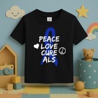 Peace Love Cure ALS Awareness Toddler T-Shirt thumb 3