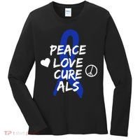 Peace Love Cure ALS Awareness Women's Long Sleeve Shirt thumb 0