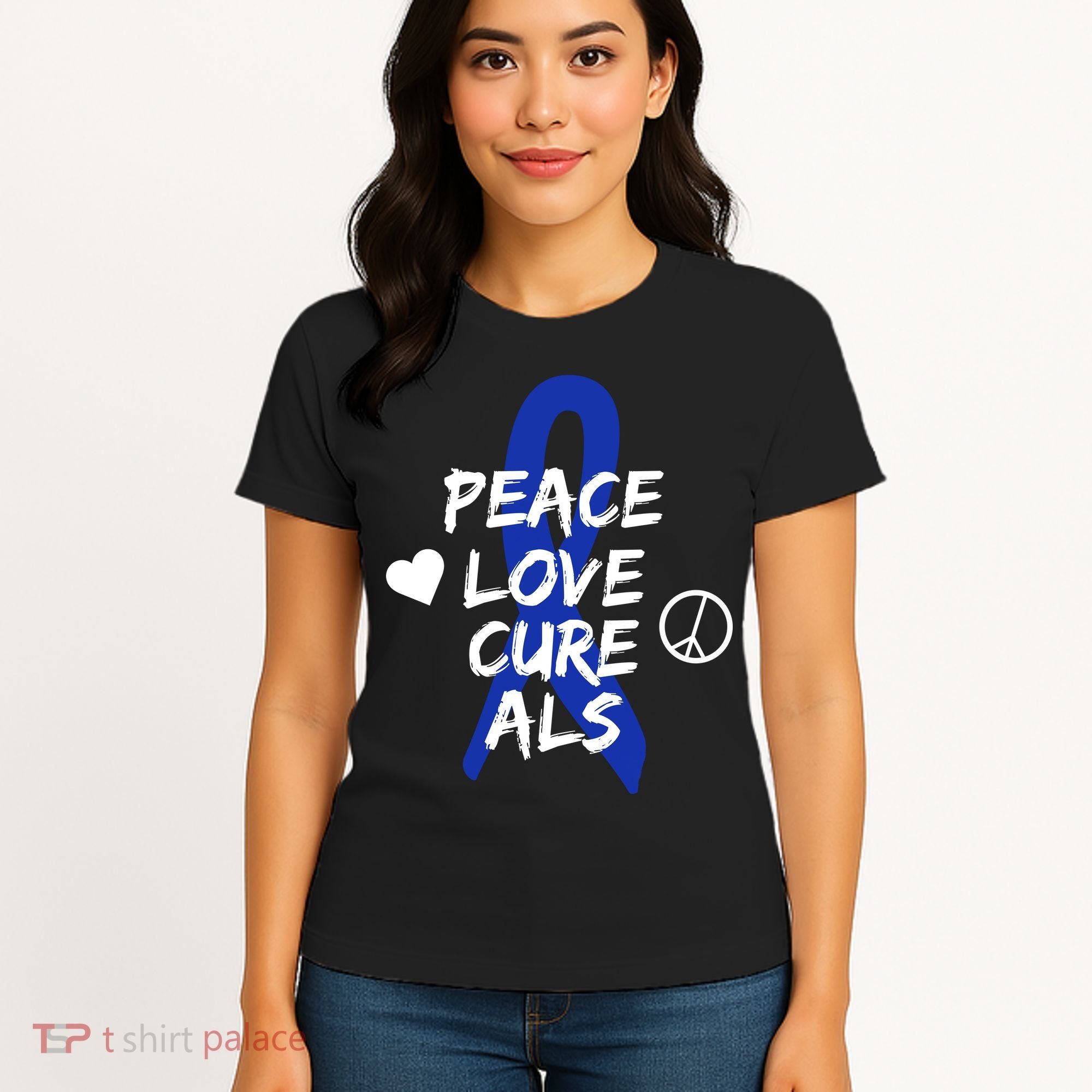 Peace Love Cure ALS Awareness Women's T-Shirt