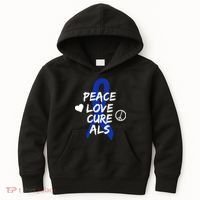 Peace Love Cure ALS Awareness Kids Hoodie thumb 0