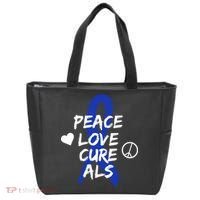 Peace Love Cure ALS Awareness Tote Bag thumb 0
