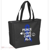 Peace Love Cure ALS Awareness Tote Bag thumb 2