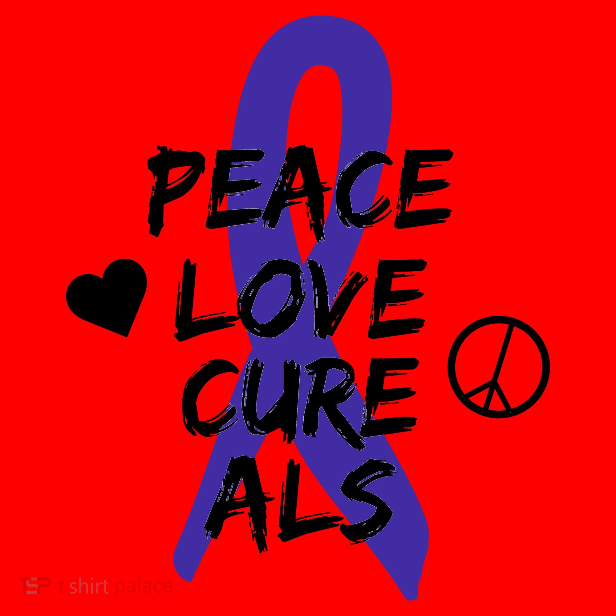 Peace Love Cure ALS Awareness Santa Hat