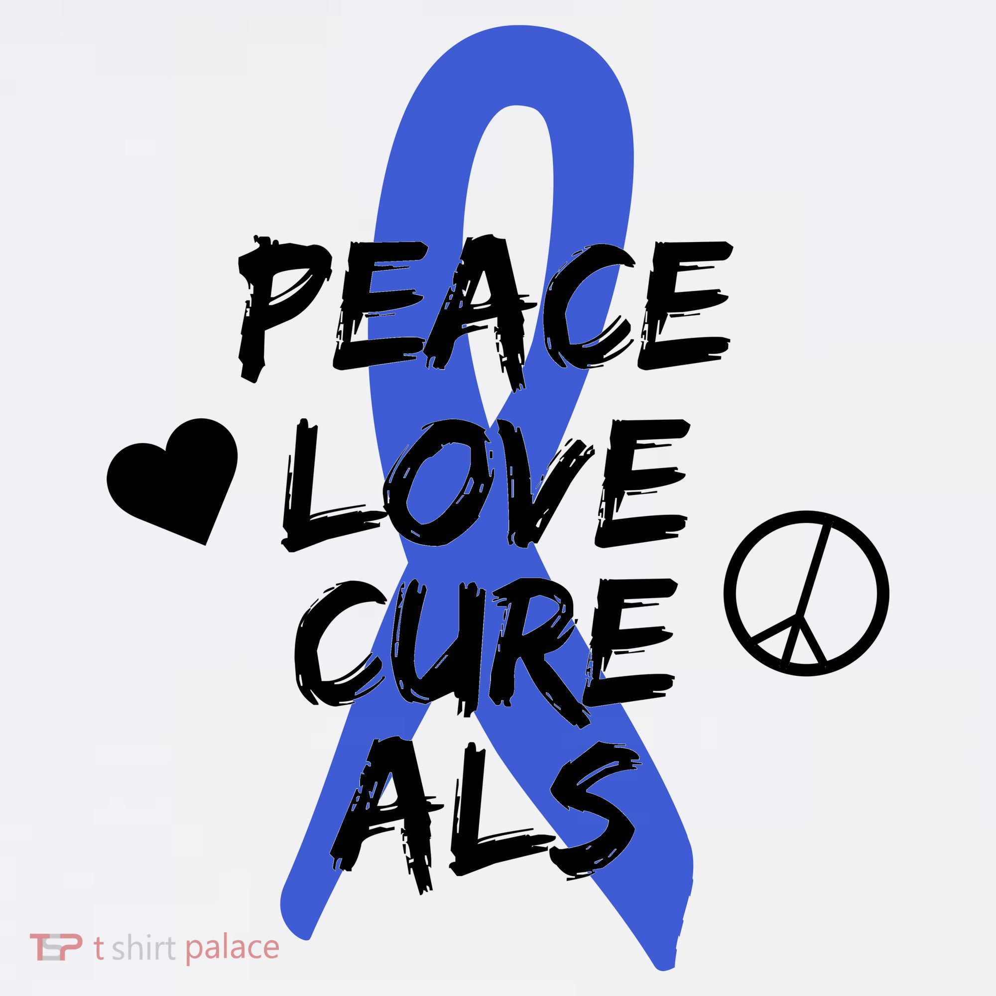 Peace Love Cure ALS Awareness Garment-Dyed Sweatshirt