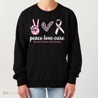 Peace Love Cure Breast Cancer Awareness Fashion Patterns Women's Sweatshirt thumb 0