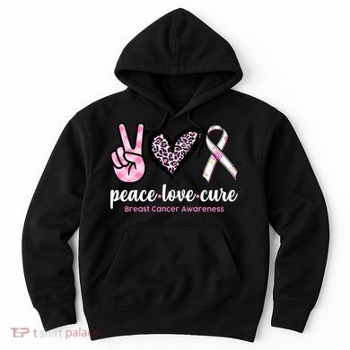 Peace Love Cure Breast Cancer Awareness Fashion Patterns Hoodie