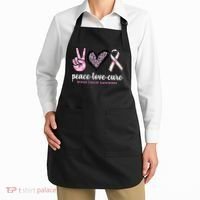 Peace Love Cure Breast Cancer Awareness Fashion Patterns Apron thumb 2