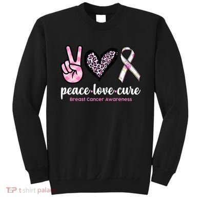 Peace Love Cure Breast Cancer Awareness Fashion Patterns Sweatshirt