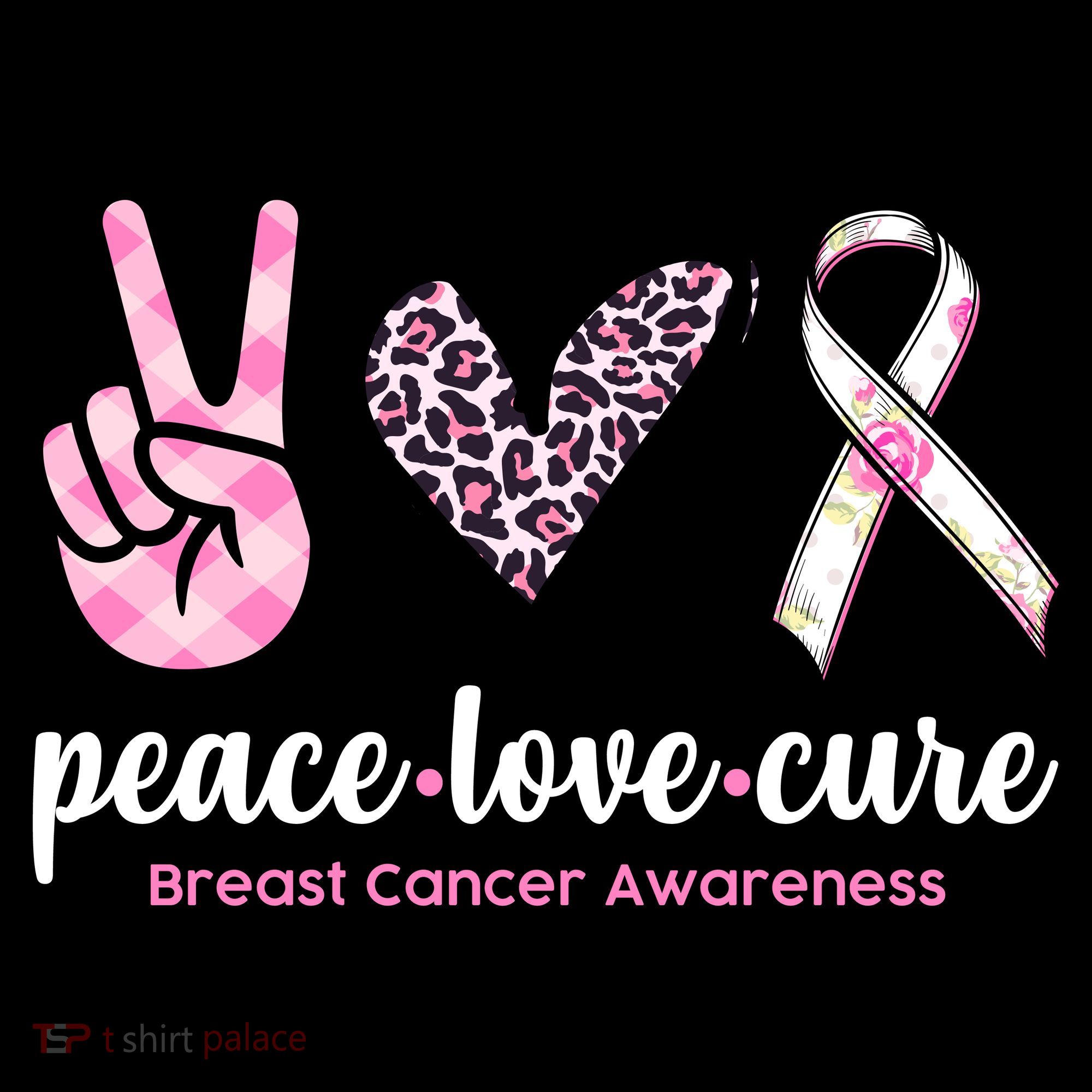 Peace Love Cure Breast Cancer Awareness Fashion Patterns Sweatshirt