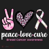 Peace Love Cure Breast Cancer Awareness Fashion Patterns Beanie thumb 2