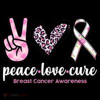 Peace Love Cure Breast Cancer Awareness Fashion Patterns Women's Hoodie thumb 2