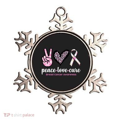 Peace Love Cure Breast Cancer Awareness Fashion Patterns Ornament