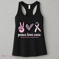 Peace Love Cure Breast Cancer Awareness Fashion Patterns Women's Tank Top thumb 3
