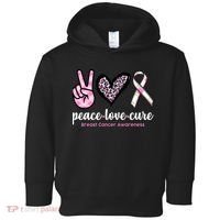 Peace Love Cure Breast Cancer Awareness Fashion Patterns Toddler Hoodie thumb 0