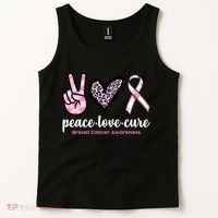 Peace Love Cure Breast Cancer Awareness Fashion Patterns Tank Top thumb 2