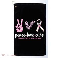 Peace Love Cure Breast Cancer Awareness Fashion Patterns Golf Towel thumb 0