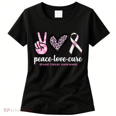 Peace Love Cure Breast Cancer Awareness Fashion Patterns Women's T-Shirt