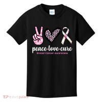 Peace Love Cure Breast Cancer Awareness Fashion Patterns Kids T-Shirt thumb 0