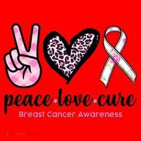 Peace Love Cure Breast Cancer Awareness Fashion Patterns Santa Hat thumb 1