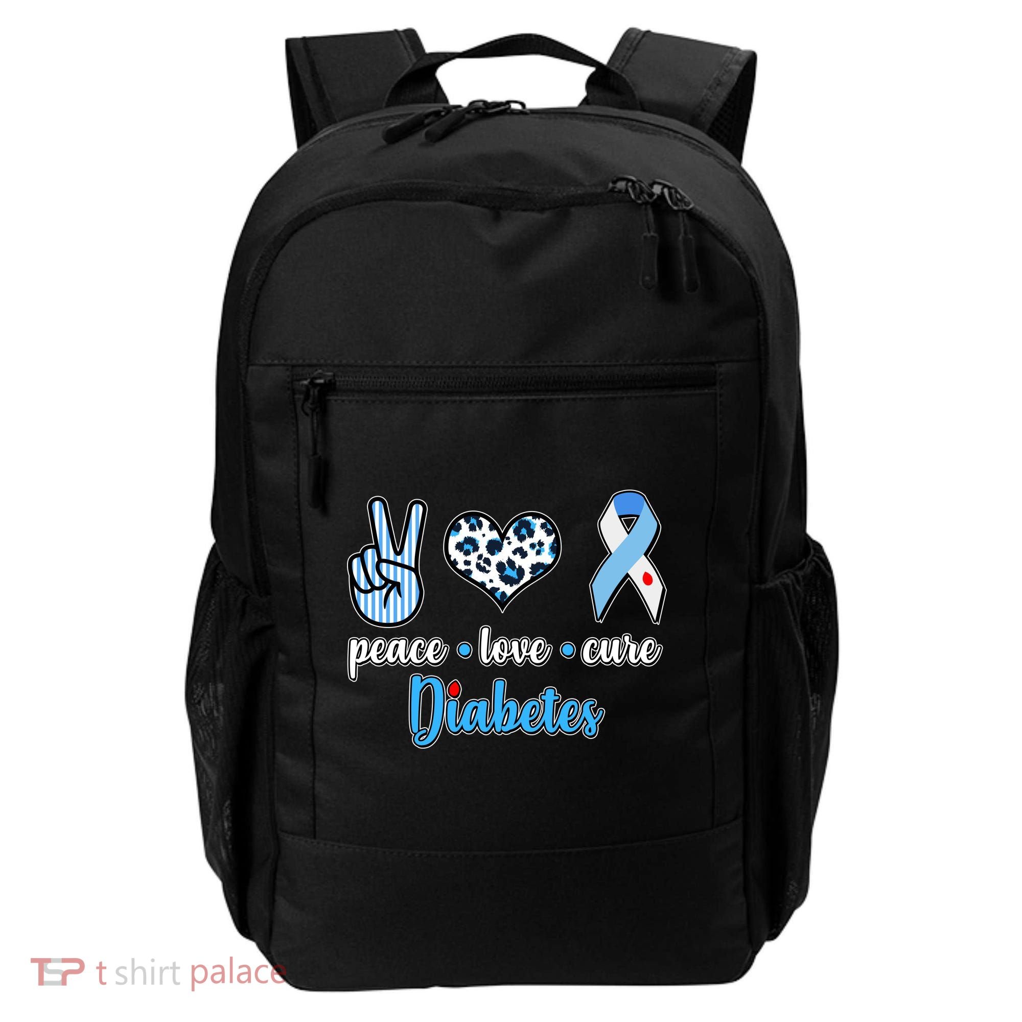 Peace Love Cure Diabetes Backpack