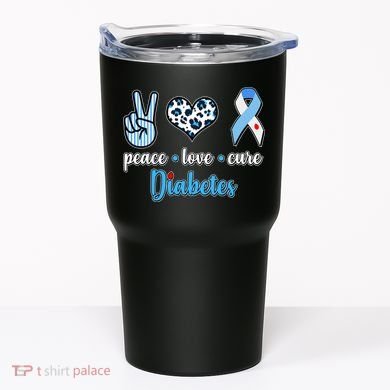 Peace Love Cure Diabetes Tumbler