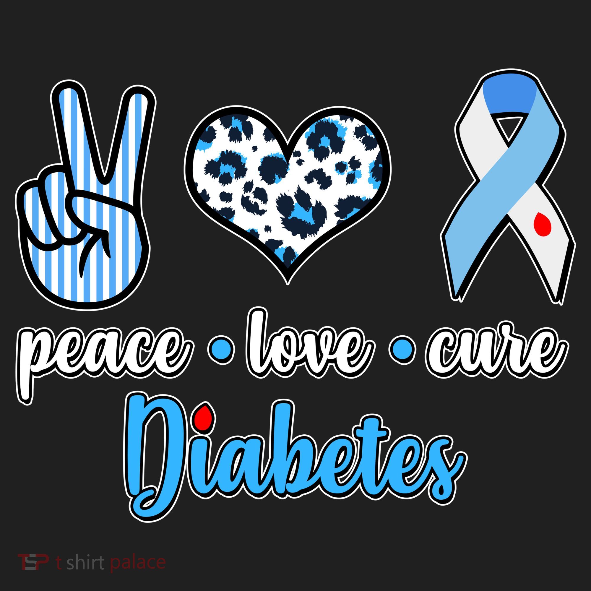 Peace Love Cure Diabetes Tumbler