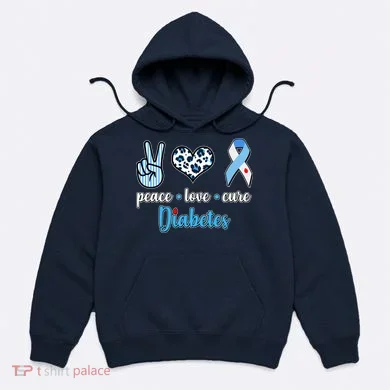 Peace Love Cure Diabetes Hoodie