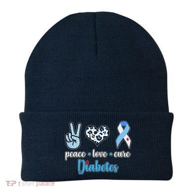 Peace Love Cure Diabetes Beanie