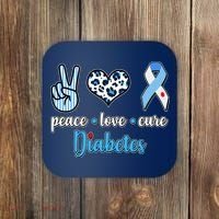 Peace Love Cure Diabetes Coaster thumb 0