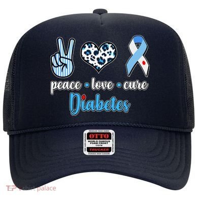 Peace Love Cure Diabetes Hat