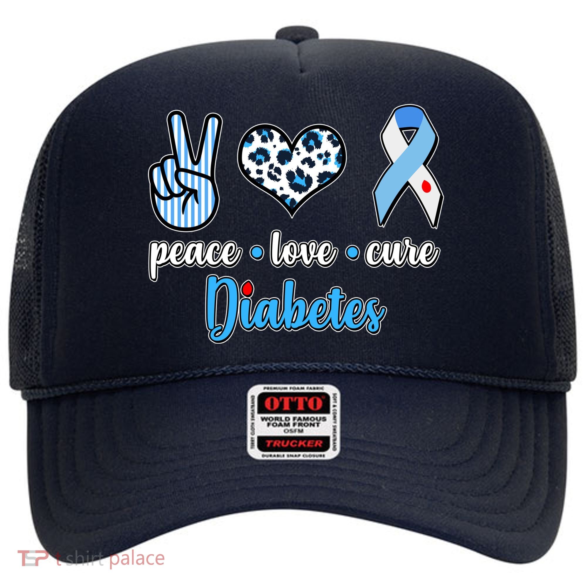 Peace Love Cure Diabetes Hat