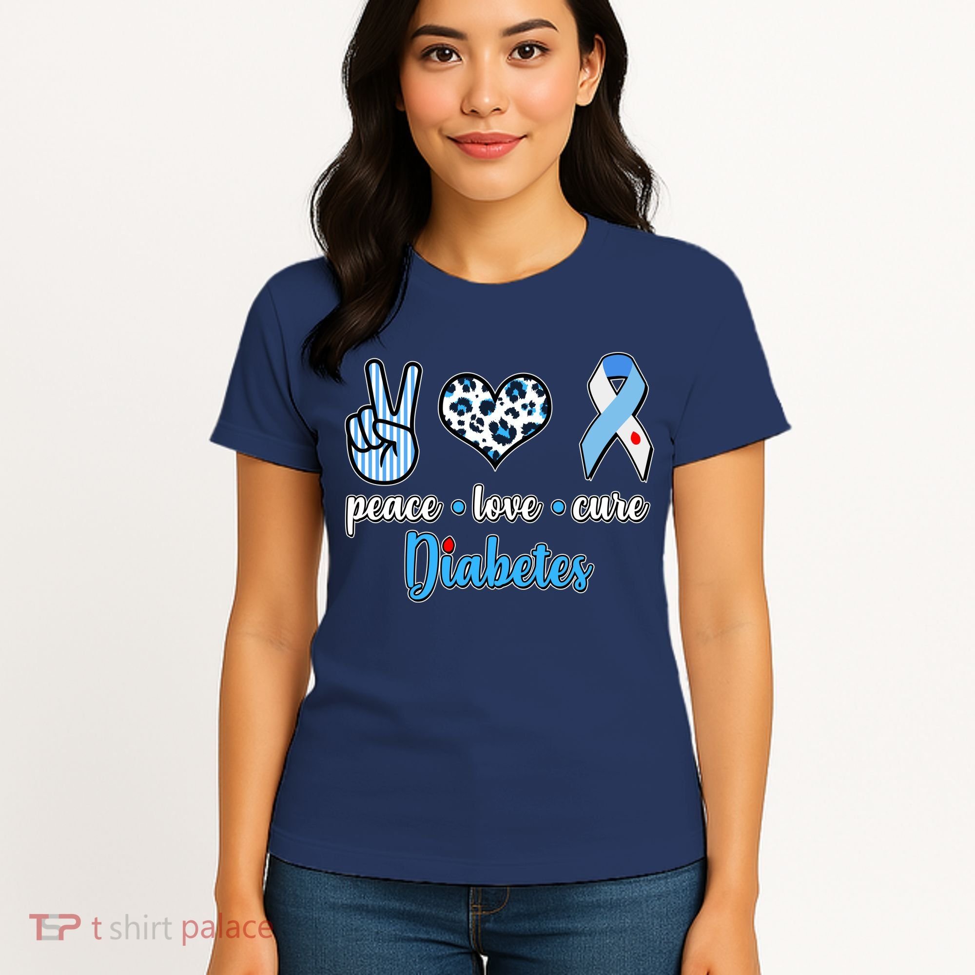 Peace Love Cure Diabetes Women's T-Shirt