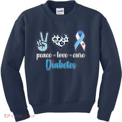 Peace Love Cure Diabetes Kids Sweatshirt