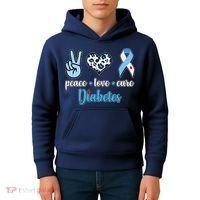Peace Love Cure Diabetes Kids Hoodie thumb 4