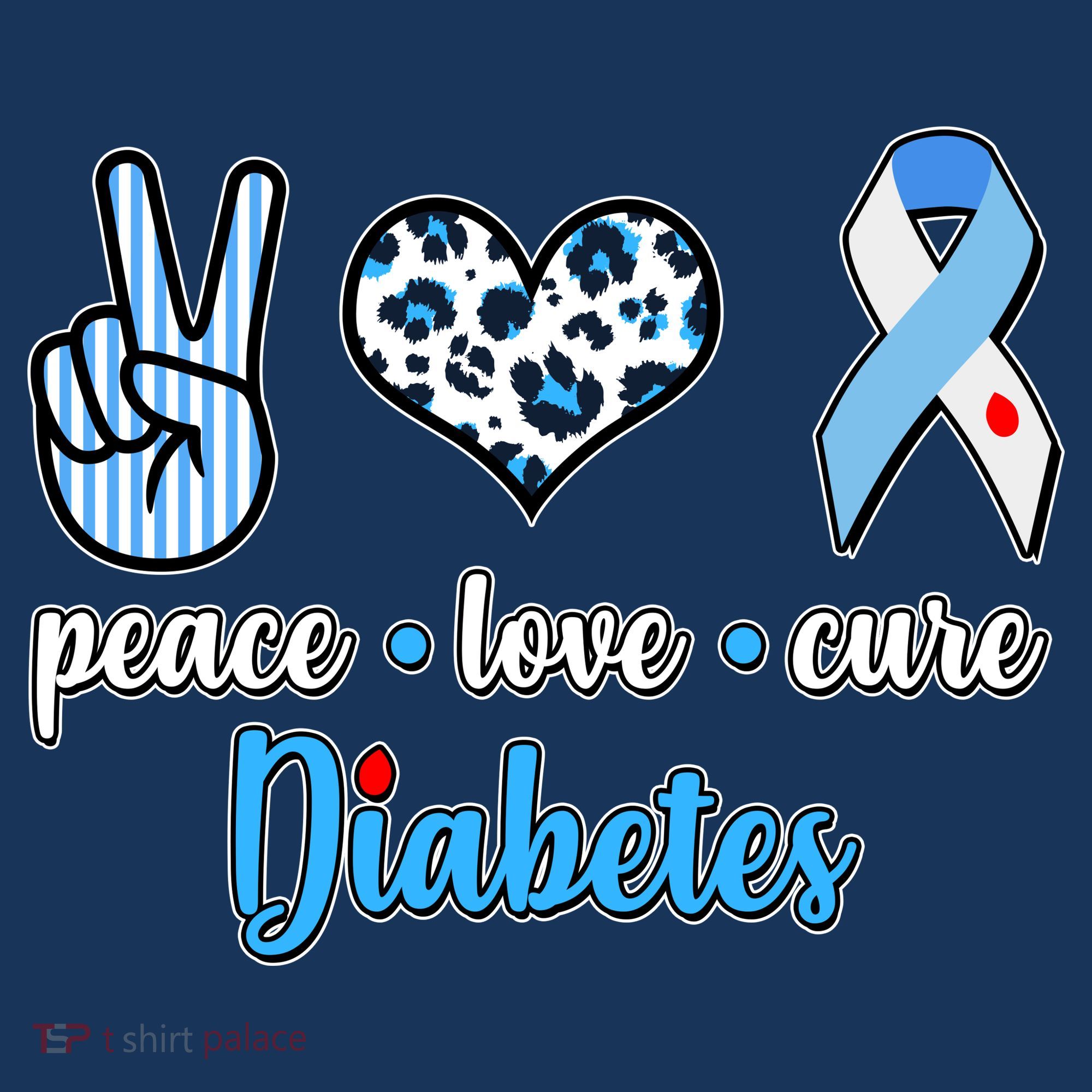 Peace Love Cure Diabetes Kids Hoodie