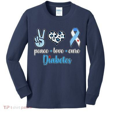 Peace Love Cure Diabetes Kids Long Sleeve Shirt