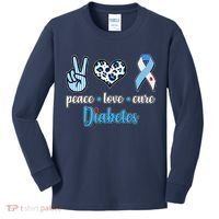Peace Love Cure Diabetes Kids Long Sleeve Shirt thumb 0