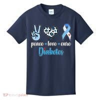 Peace Love Cure Diabetes Kids T-Shirt thumb 0