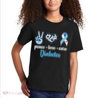 Peace Love Cure Diabetes Kids T-Shirt thumb 2